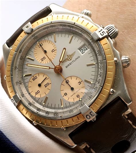 breitling silver and gold